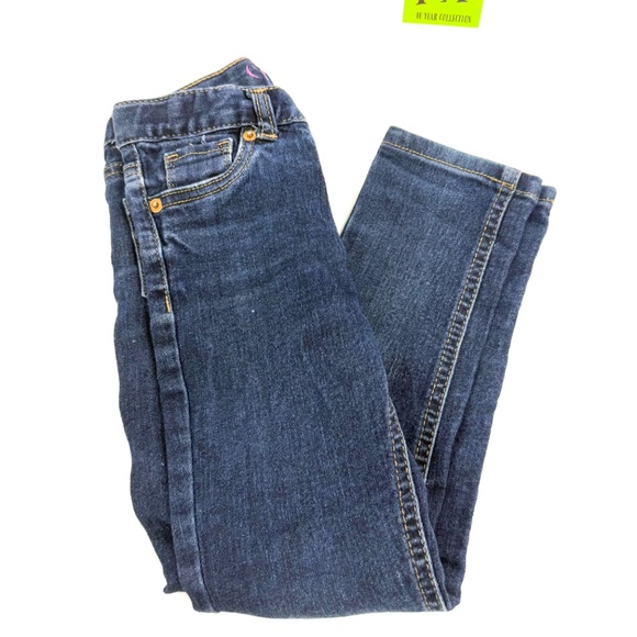 Cherokee Girls Dark Wash Skinny Jeans Size 5T – Distressed Knee - Picture 7 of 7